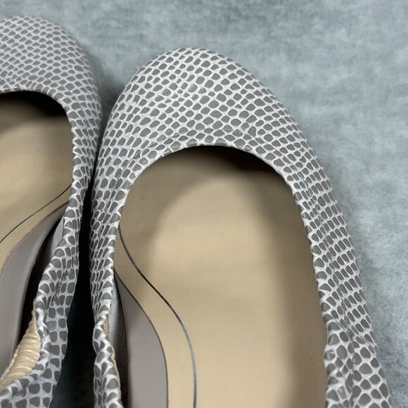 Vionic Ballet Flats 7 Alexa Metallic Lizard Orthotic Shoes Silver Nappa Leather - Picture 15 of 16